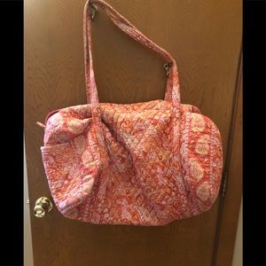 Vera Bradley —- orange / pink large duffle bag